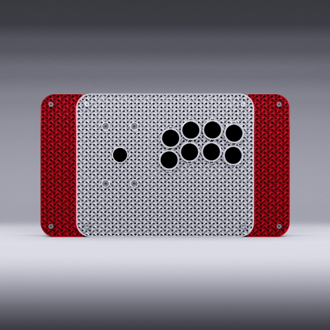 Podium V2 Fight Stick KIT - White Body / Red Wings