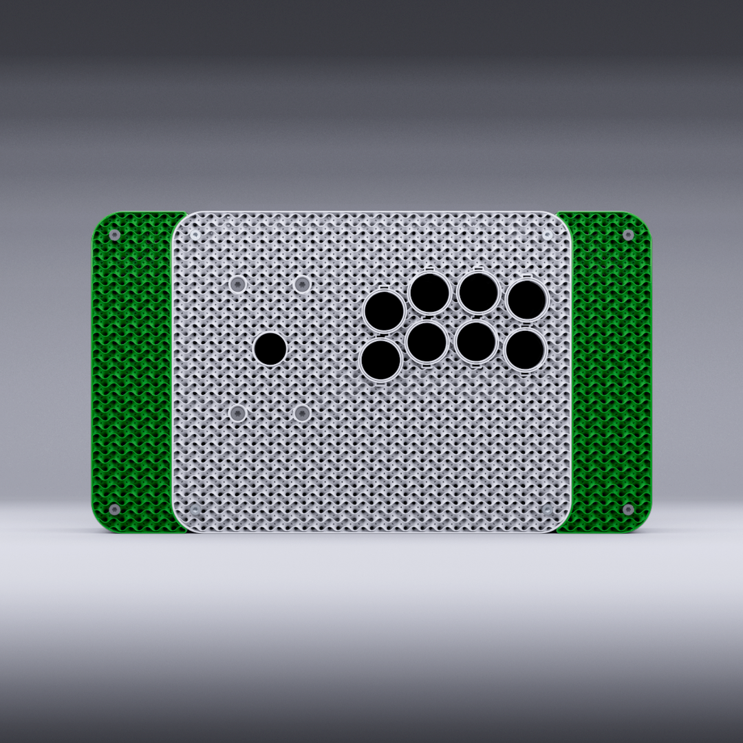 Podium V2 Fight Stick KIT - White Body / Green Wings