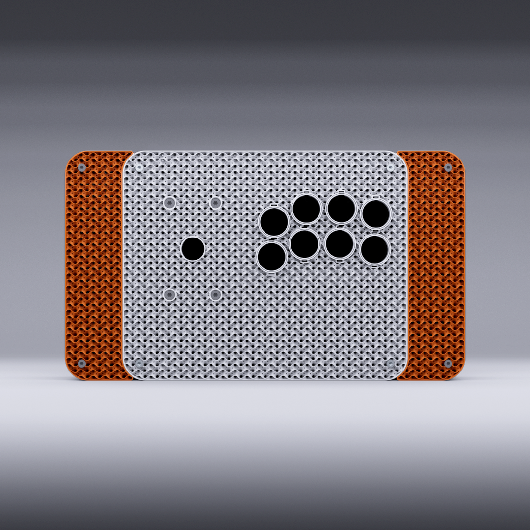 Podium V2 Fight Stick KIT - White Body / Orange Wings