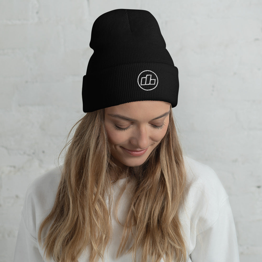 TopStep Podium Cuffed Beanie - White Embroidery