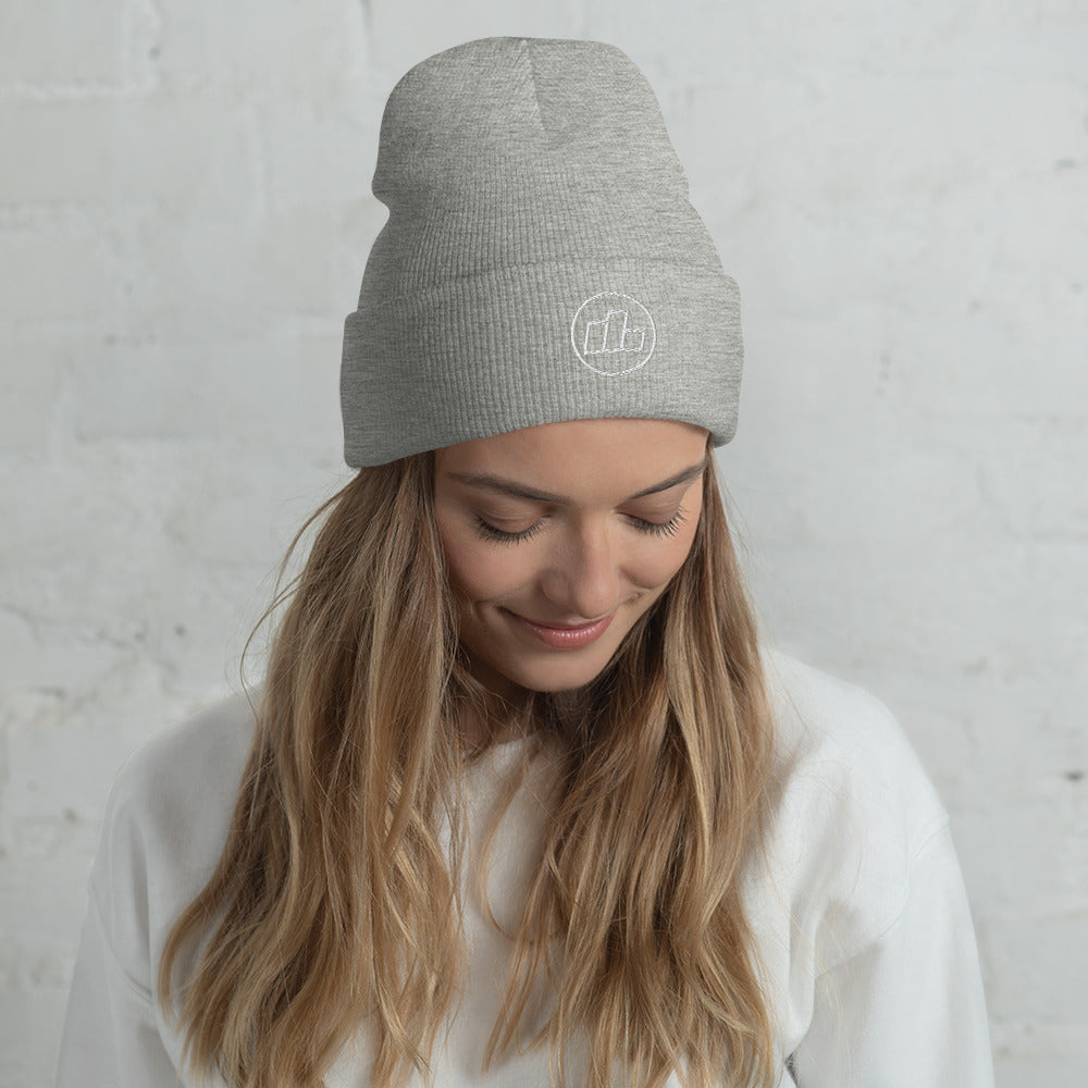TopStep Podium Cuffed Beanie - White Embroidery
