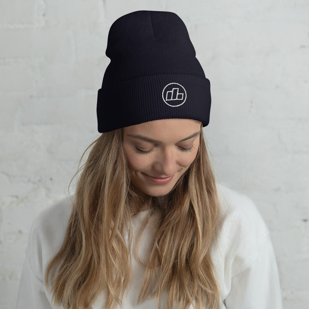 TopStep Podium Cuffed Beanie - White Embroidery
