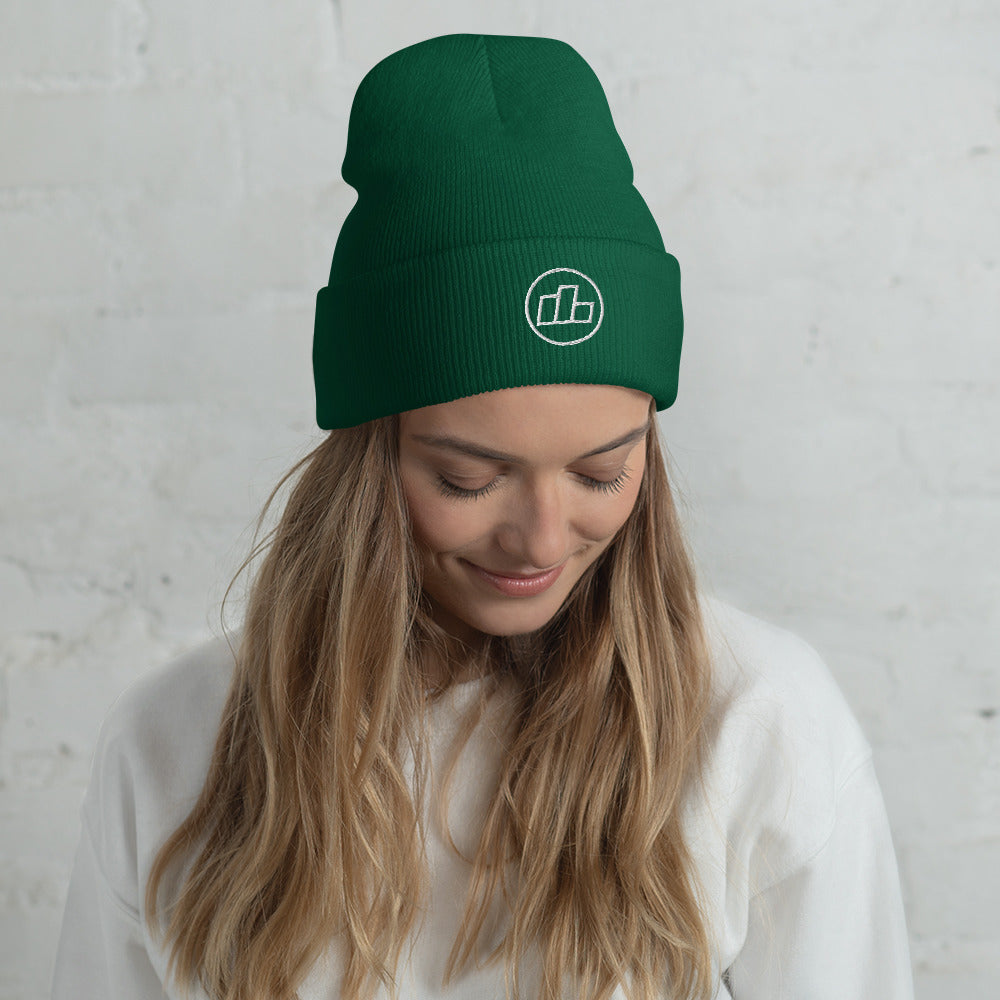 TopStep Podium Cuffed Beanie - White Embroidery